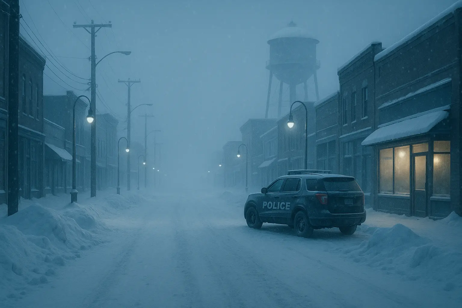 Book cover of 61 Hours by Lee Child showing a snowy road and distant headlights