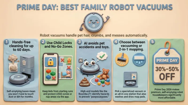 Prime Day 2026: 5 Best Robot Vacuums for Family Households