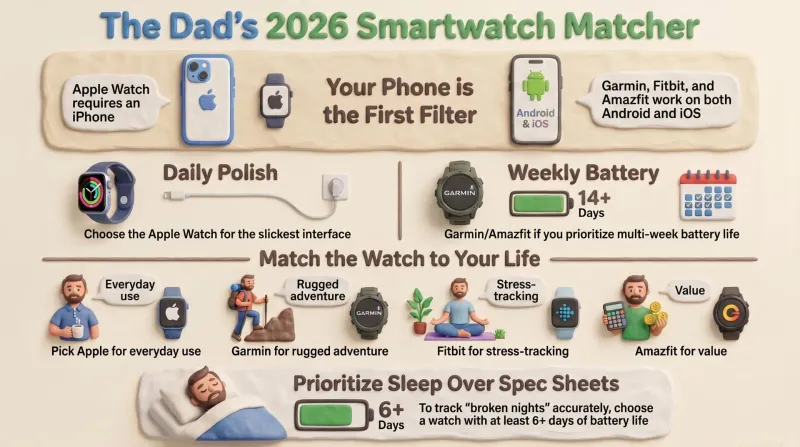 Best Smartwatches & Fitness Watches for Dads (2026 Buyer's Guide)
