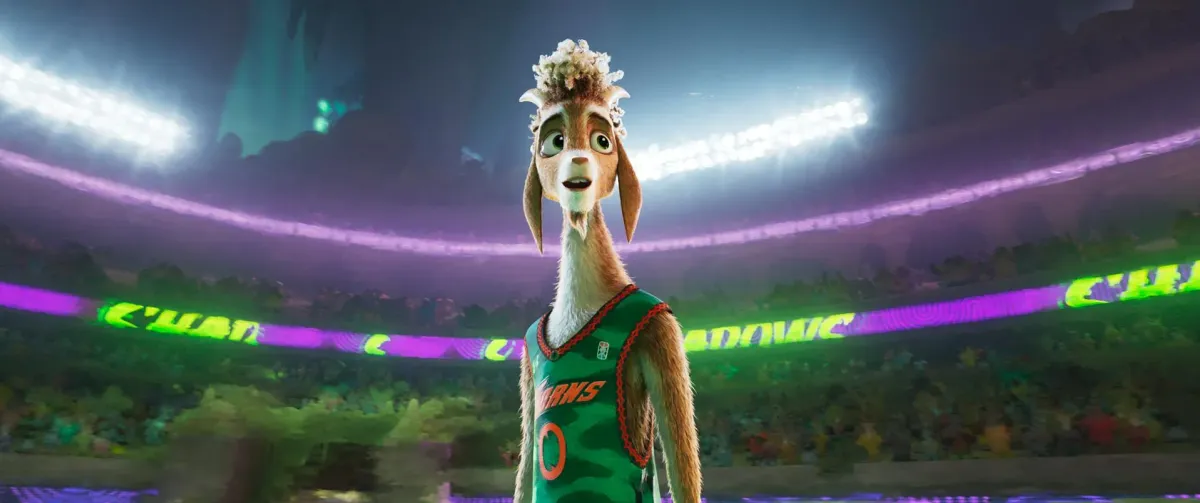 Will the goat standing under stadium lights in his Thorns roarball jersey in GOAT (2026)