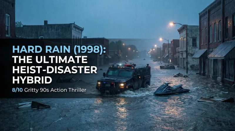 Christian Slater on a jet ski in the flooded streets of Hard Rain