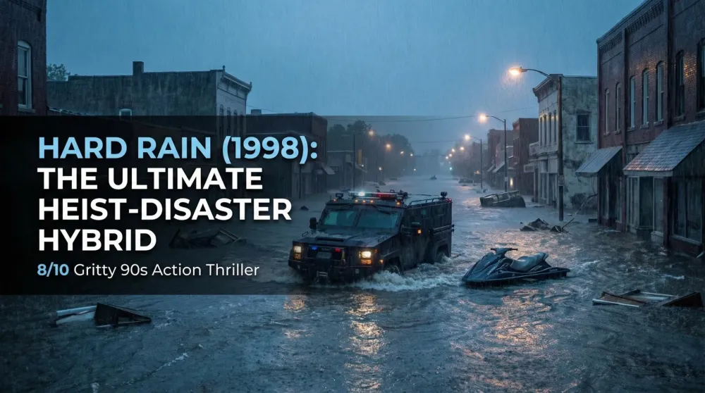 Christian Slater on a jet ski in the flooded streets of Hard Rain