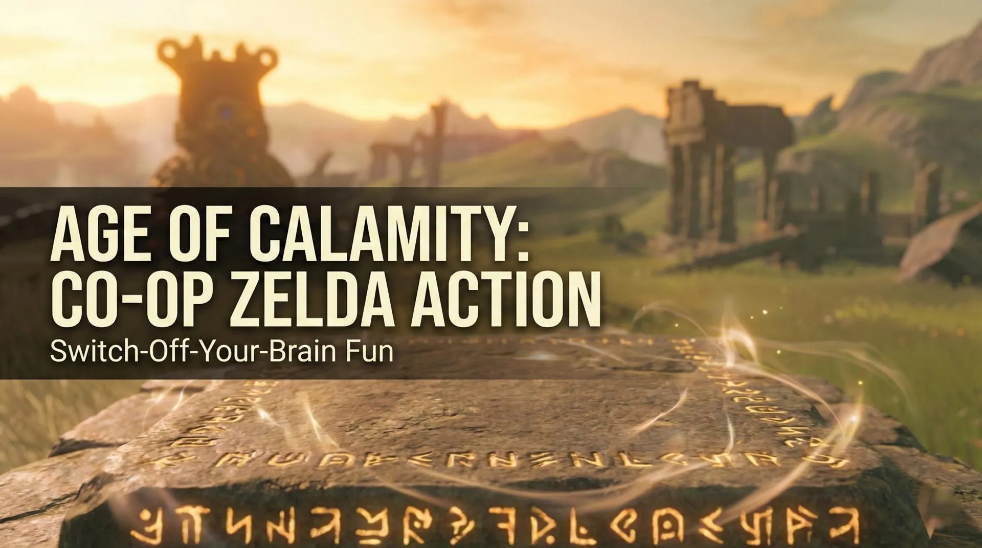 Link, Zelda, and the Champions fighting hordes in Age of Calamity