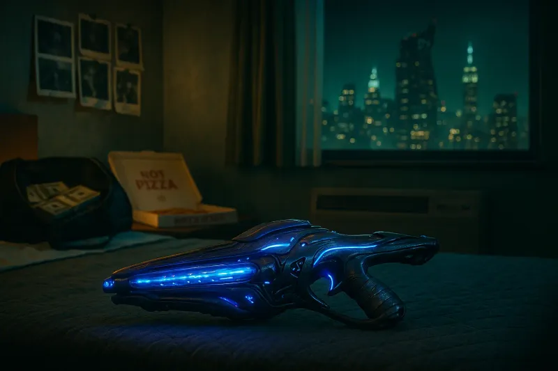 A young couple wielding a leftover Chitauri weapon in the Item 47 One-Shot