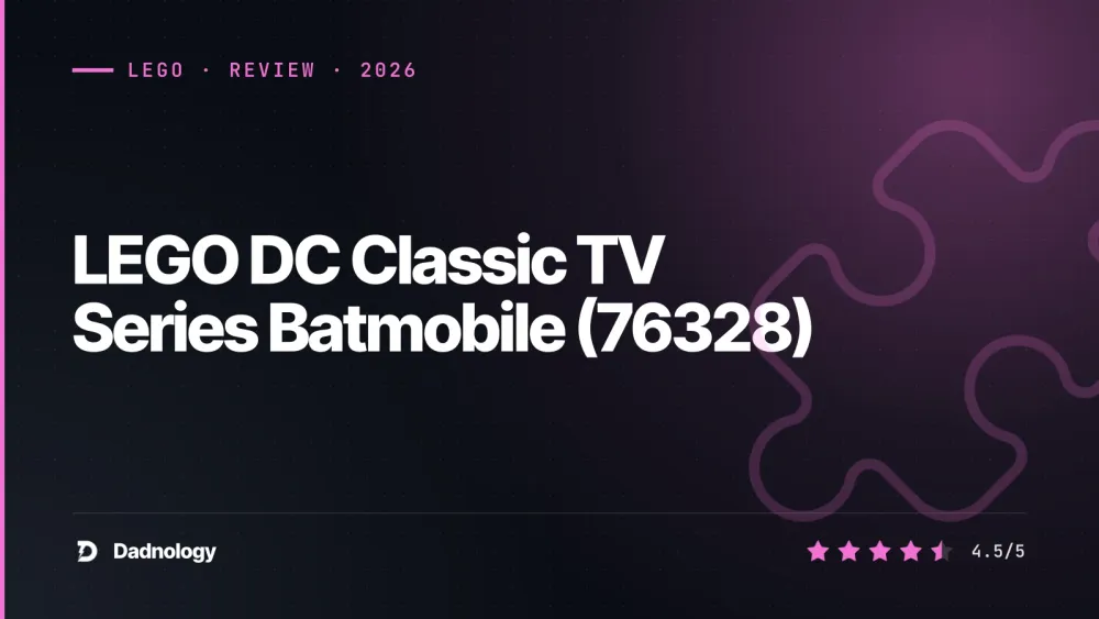 Dadnology title card: LEGO DC Classic TV Series Batmobile (76328) review: Pure nostalgia
