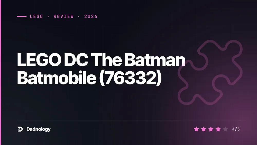 Dadnology title card: LEGO DC The Batman Batmobile (76332) review: The muscle car