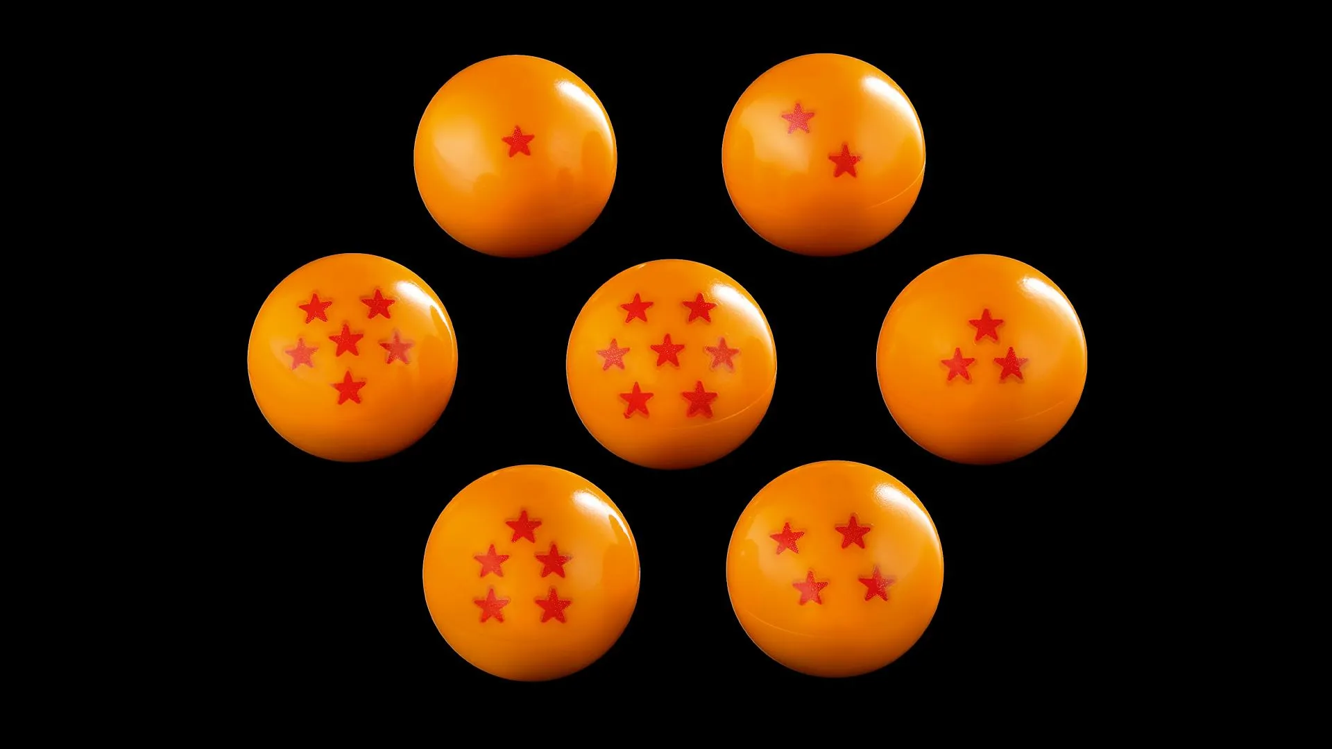 The seven Dragon Balls glowing together, teasing an official LEGO Dragon Ball set