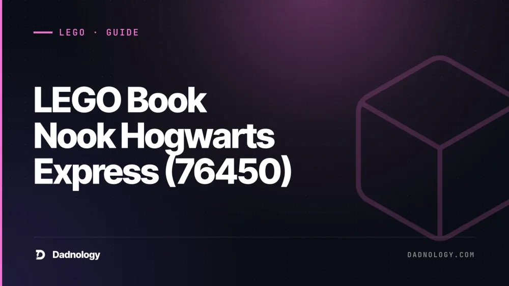 Dadnology title card: LEGO Book Nook Hogwarts Express (76450) - Shelf magic