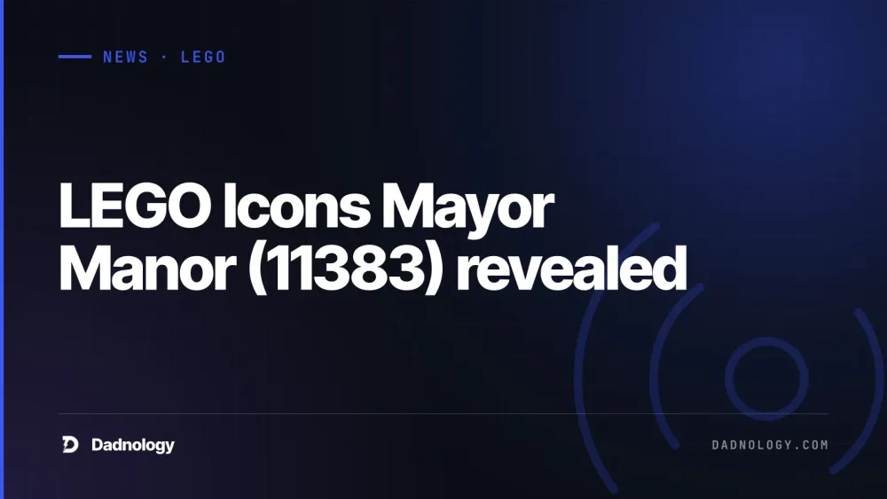 Dadnology title card: LEGO Icons Mayor Manor (11383) revealed: New Halloween line