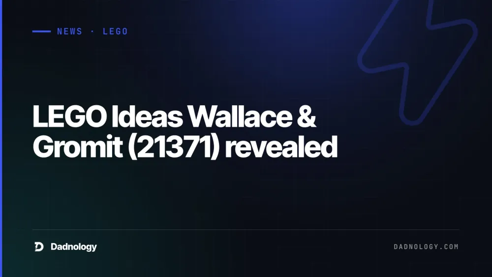 Dadnology title card: LEGO Ideas Wallace & Gromit (21371) revealed: 1,038 pieces