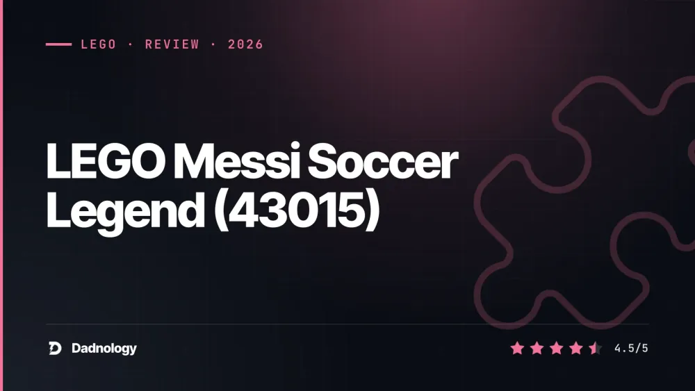 Dadnology title card: LEGO Messi Soccer Legend (43015) review: The GOAT on your shelf