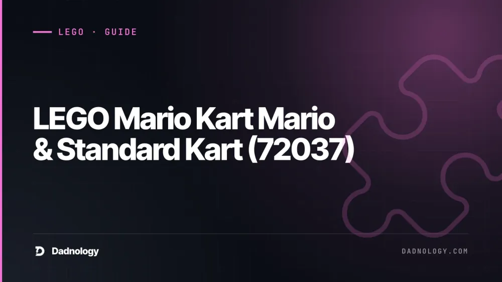 Dadnology title card: LEGO Mario Kart Mario & Standard Kart (72037) review: Pole position