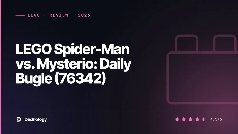 Dadnology title card: LEGO Spider-Man vs. Mysterio: Daily Bugle (76342) review