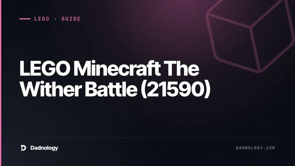 Dadnology title card: LEGO Minecraft The Wither Battle (21590) - Boss-fight toy