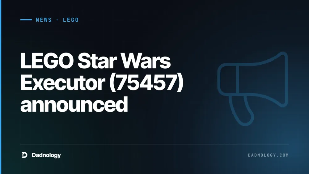 Dadnology title card: LEGO Star Wars Executor (75457) announced: A 6,130-piece UCS flagship