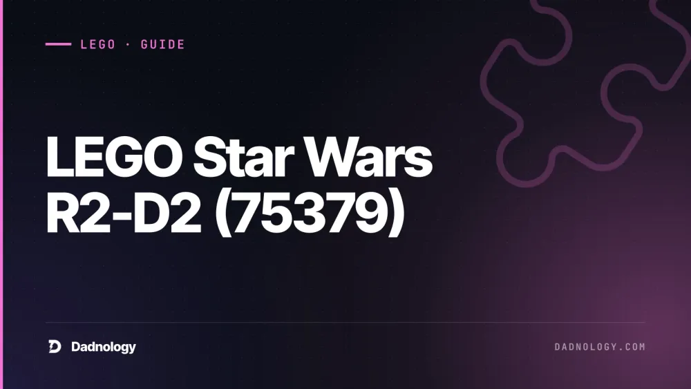 Dadnology title card: LEGO Star Wars R2-D2 (75379) review – Build & display