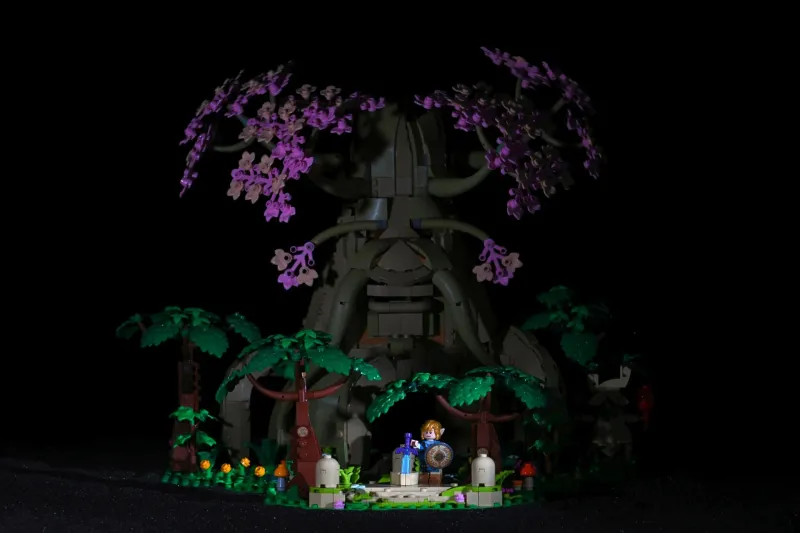 Two SmallRig lights active on the LEGO Deku Tree diorama
