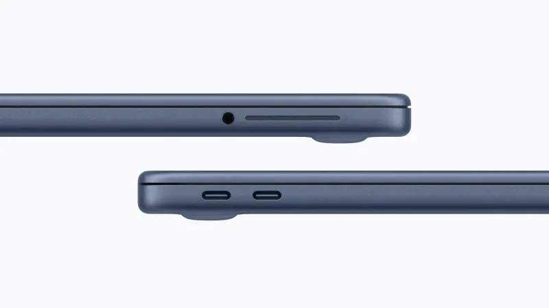 The port side of the Apple MacBook Neo, showing its two USB-C connectors