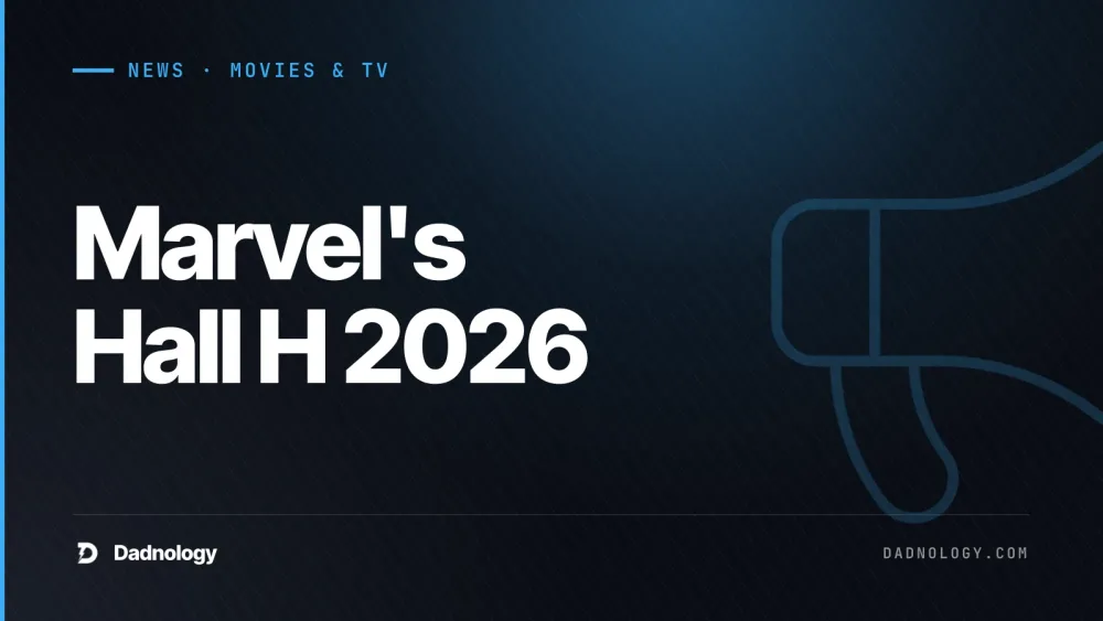 Dadnology title card: Marvel's Hall H 2026: Ghost Rider, Black Panther 3 & Doomsday