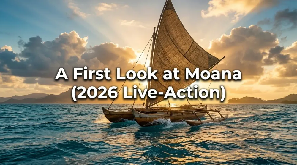 Catherine Laga'aia as Moana and Dwayne Johnson as Maui in Disney's live-action Moana