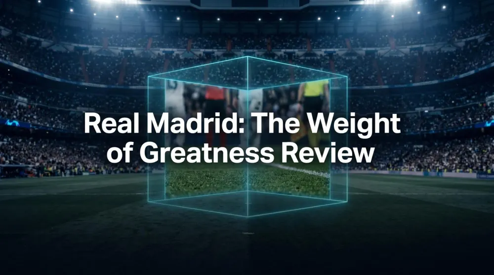 Real Madrid players seen from pitch level through Apple Vision Pro immersive video at the Bernabeu