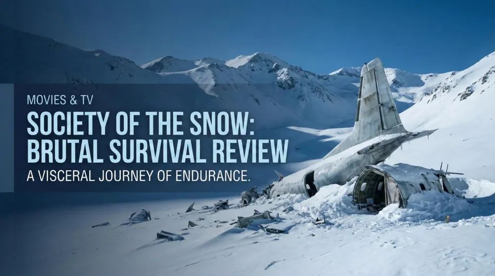 Survivors of the Andes crash huddled in the fuselage in Society of the Snow