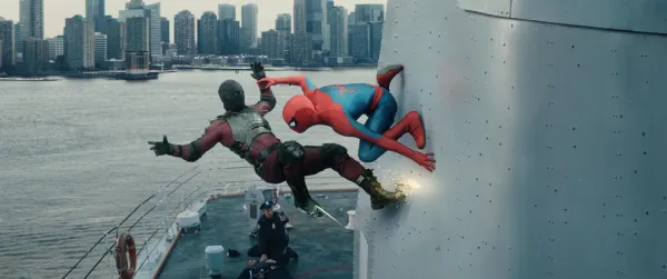 Close-up of Tom Holland's Spider-Man mask in Spider-Man: Brand New Day