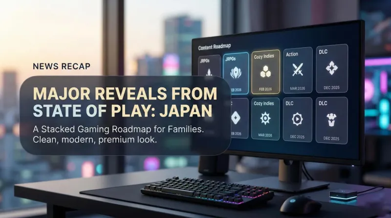 Collage of trailers and key art from State of Play: Japan, November 2025