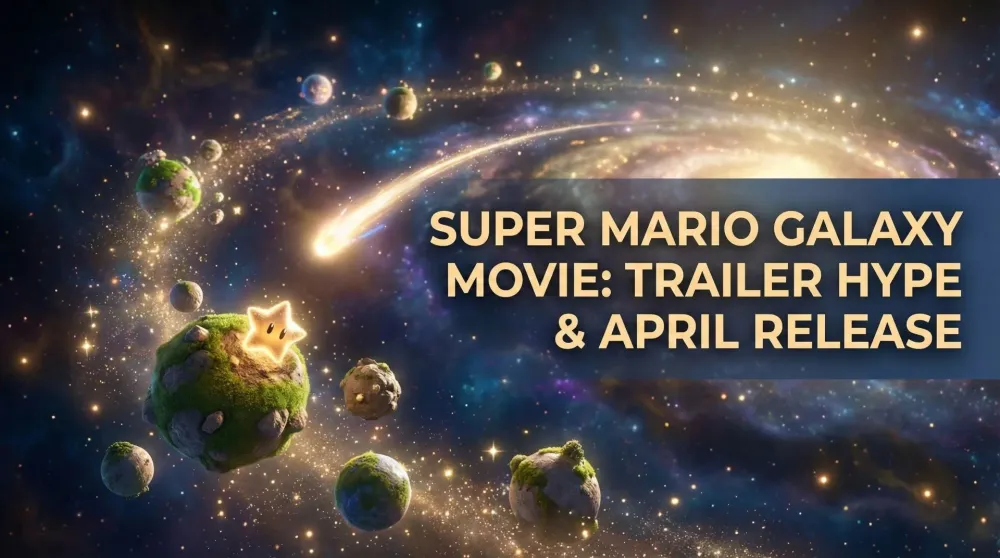 Mario soaring through space with Lumas in the new movie trailer