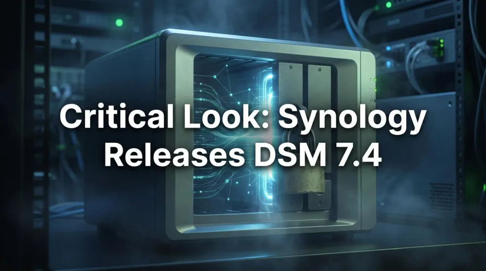Synology DiskStation NAS running the new DSM 7.4 interface with the DSM Agent AI panel open
