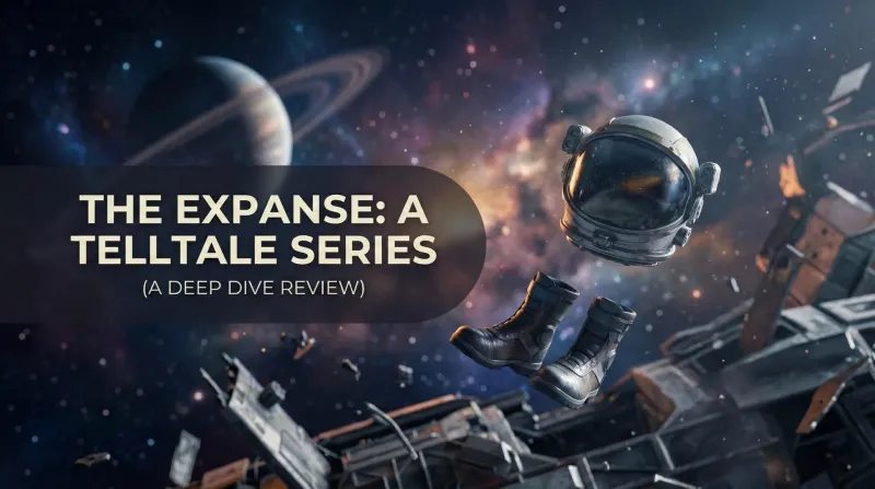 Camina Drummer floating in zero-g in The Expanse Telltale Series