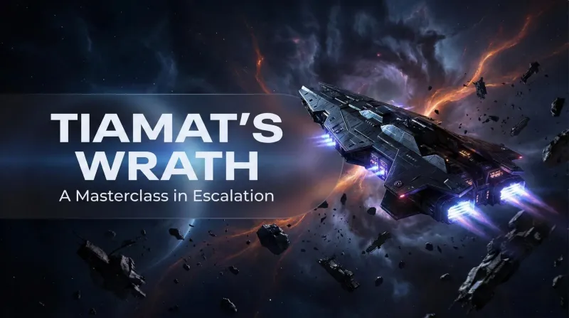 Tiamat's Wrath book cover featuring a Laconian dreadnought