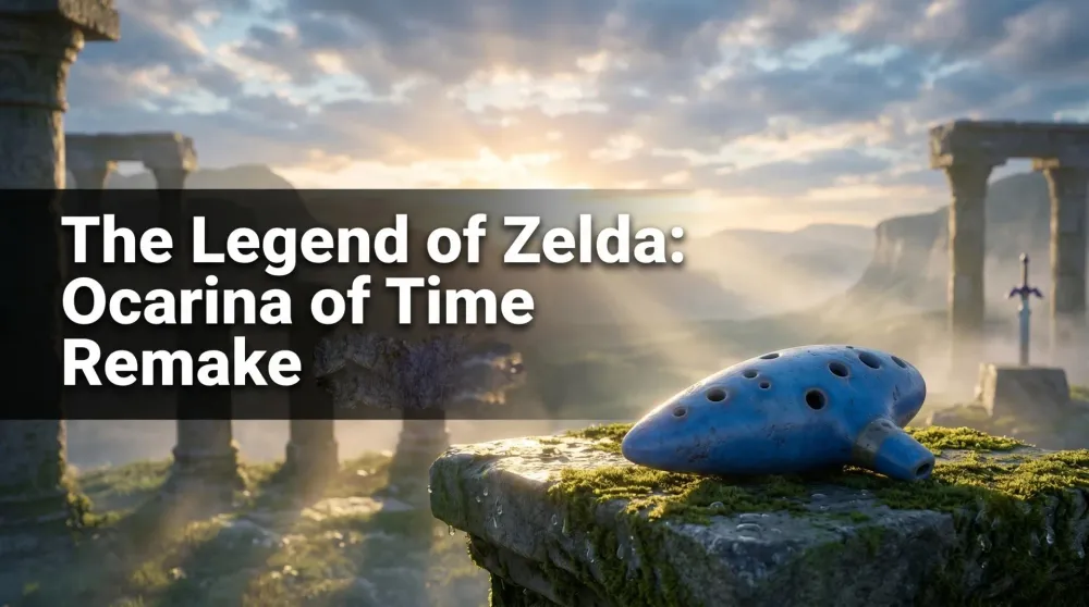 Link drawing the Master Sword in a modern remake of The Legend of Zelda: Ocarina of Time
