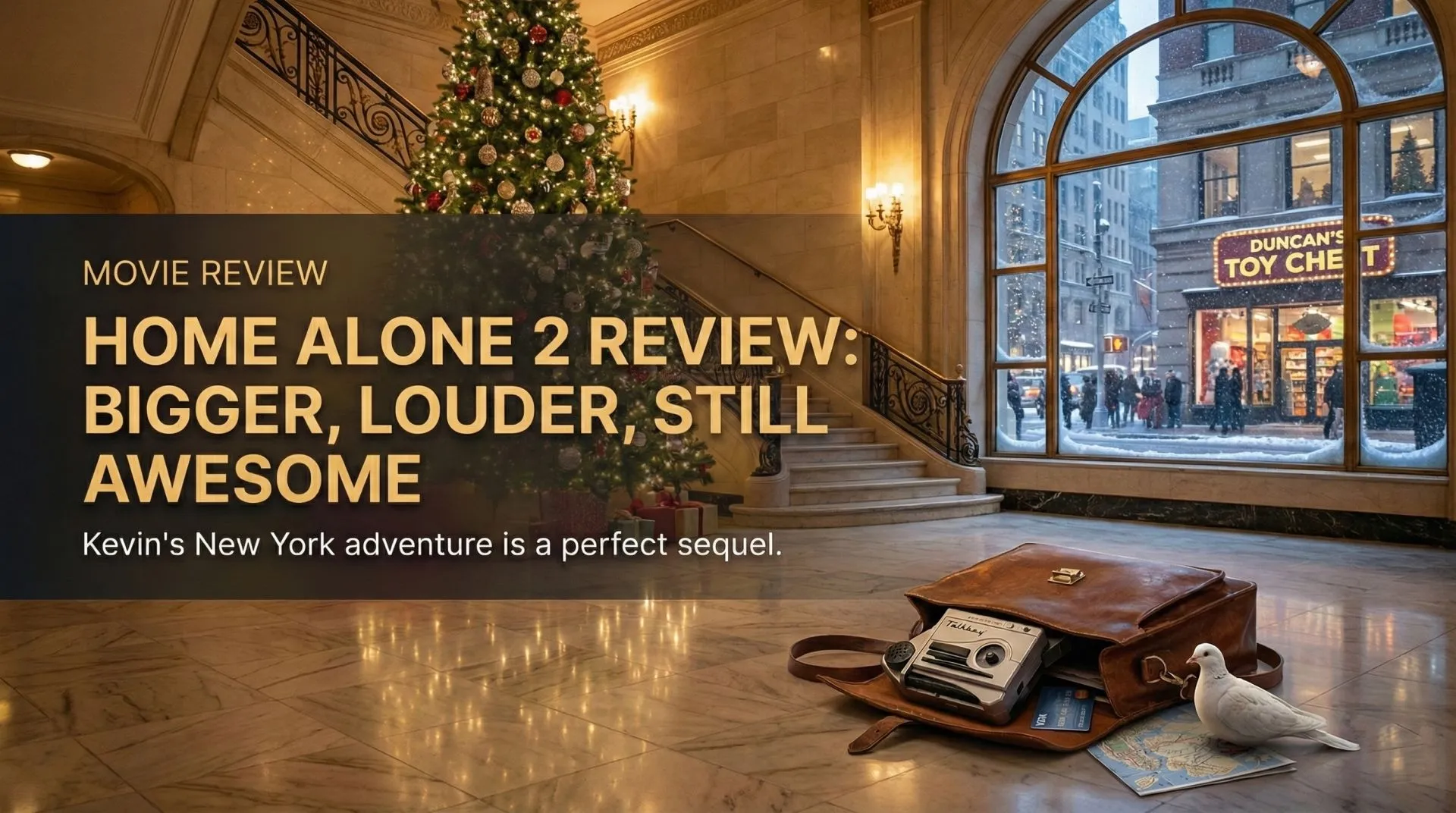 Home Alone 2: Lost in New York (1992) Kevin McCallister looking amazed at the giant Christmas tree in Rockefeller Center