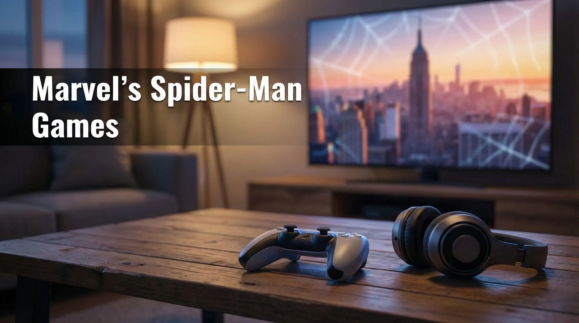 Marvel’s Spider-Man Gaming Series – Order & Guide Peter Parker and Miles Morales swinging across a sunlit Manhattan skyline