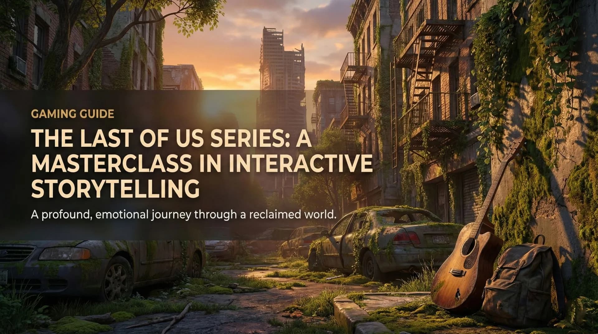 The Last of Us Series – Gaming Guide Joel and Ellie looking out over a ruined city reclaimed by nature